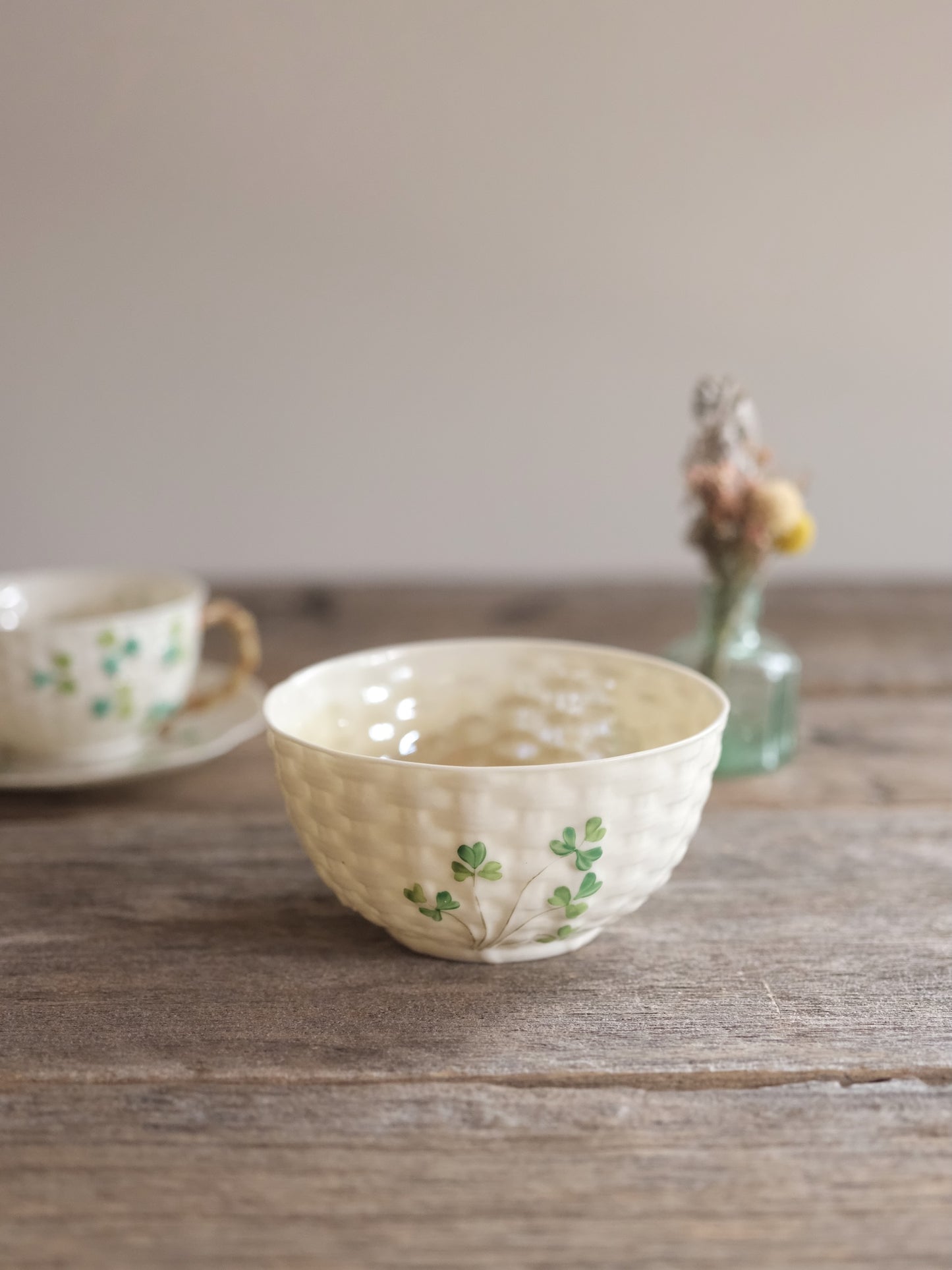 Belleek Round Bowl “Shamrock” - 3rd Black Mark