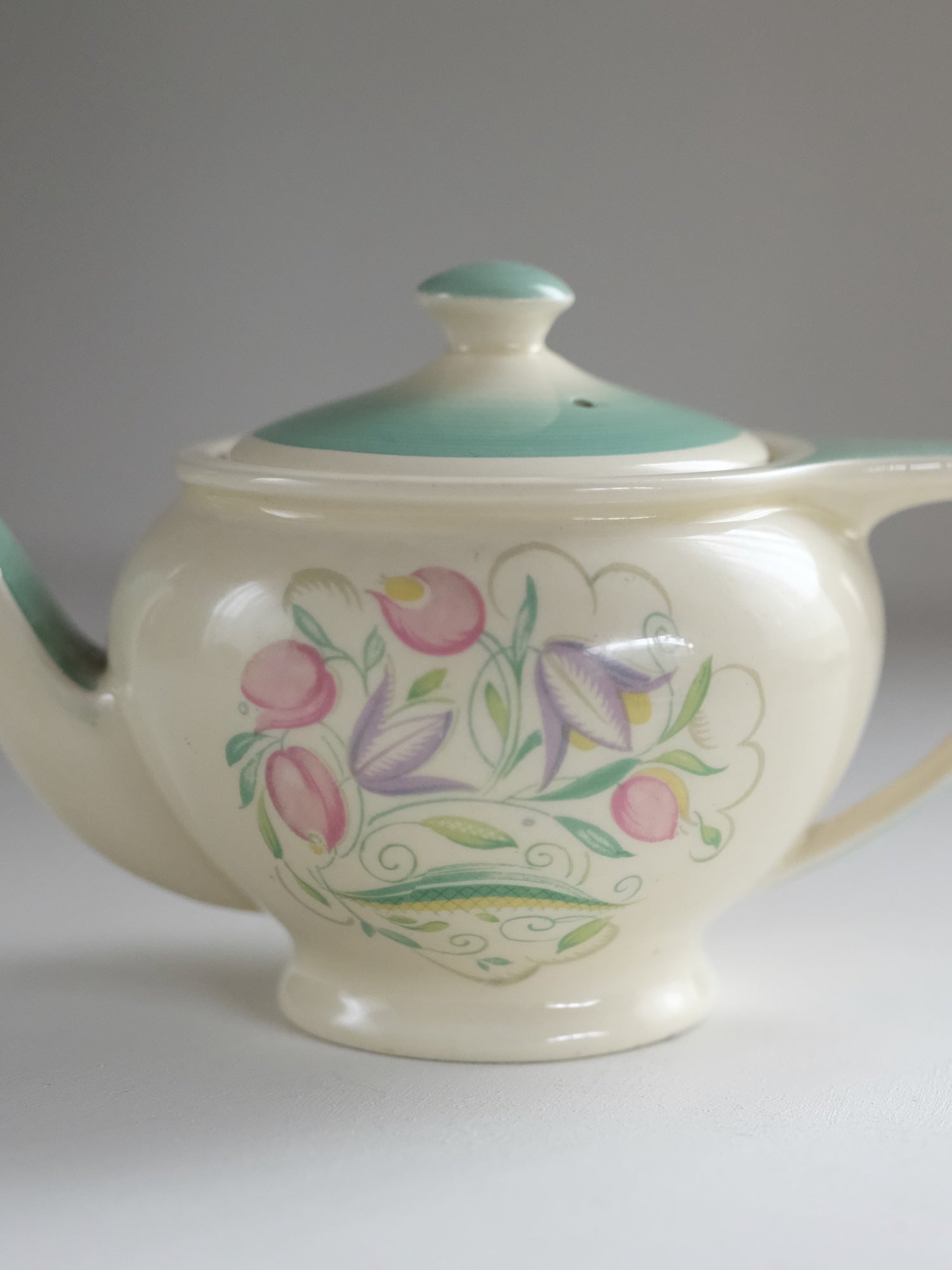 Susie Cooper Teapot “Dresden Spray”- Green, Crown Works Burslem (c