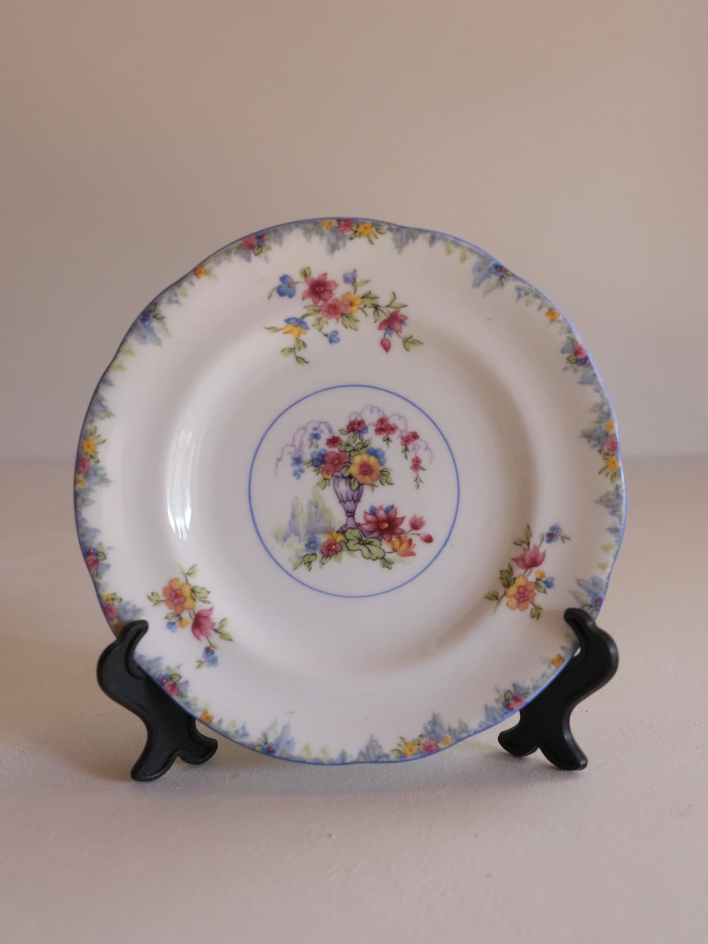 Paragon Trio “F1444” - Pastel Floral Basket, Hand-Painted