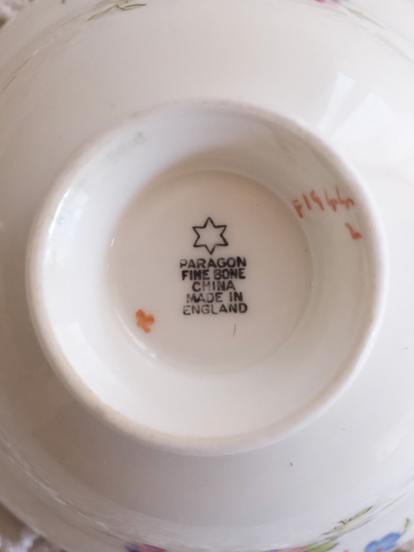 Paragon Trio “F1444” - Pastel Floral Basket, Hand-Painted