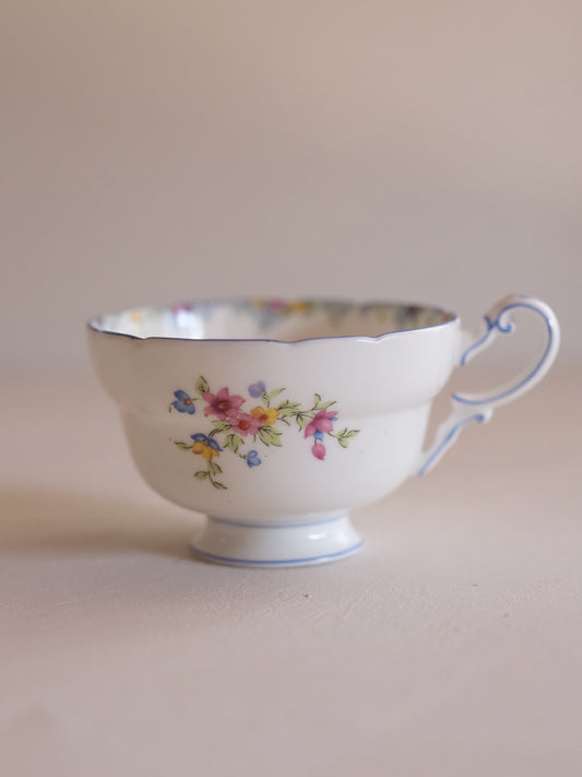 Paragon Trio “F1444” - Pastel Floral Basket, Hand-Painted