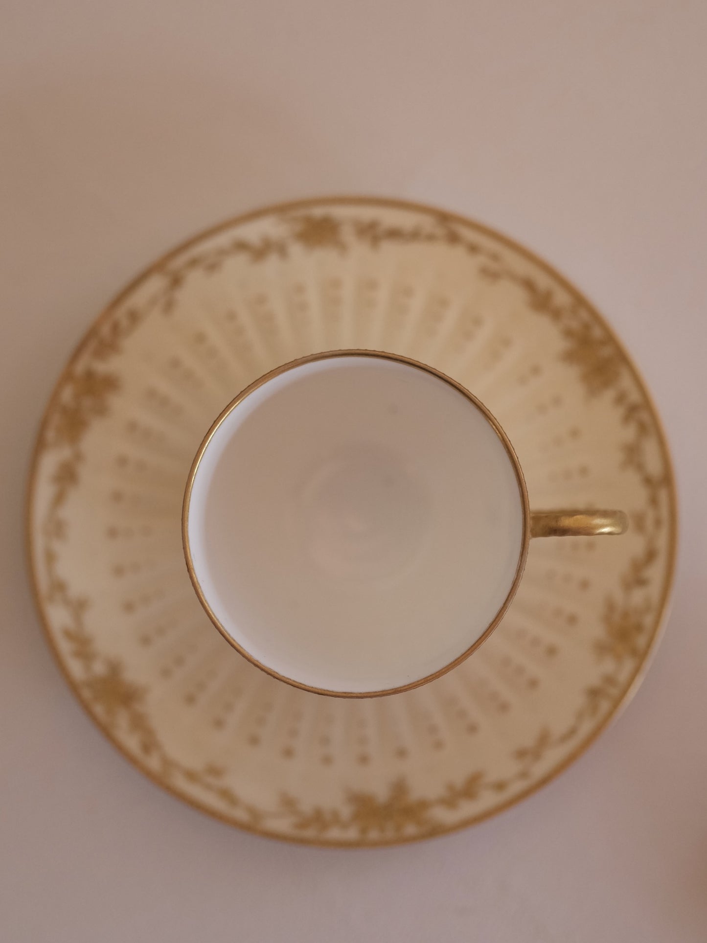 Limoges Cup & Saucer by G. Demartine “Osler London” – Gilt Florals, Hand-Painted