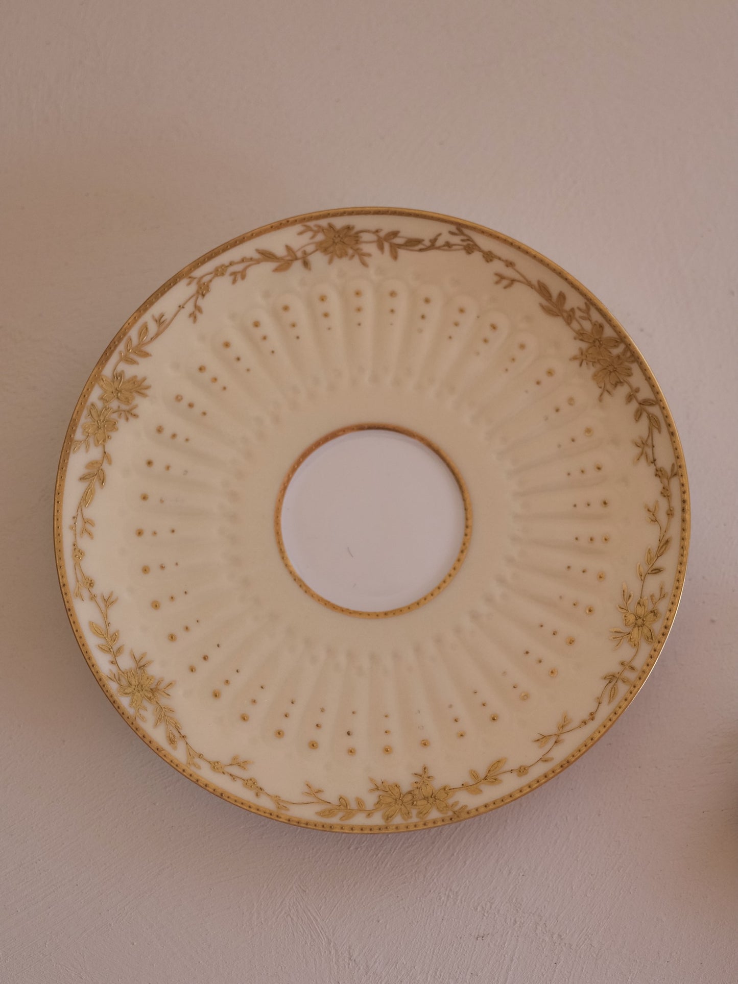 Limoges Cup & Saucer by G. Demartine “Osler London” – Gilt Florals, Hand-Painted