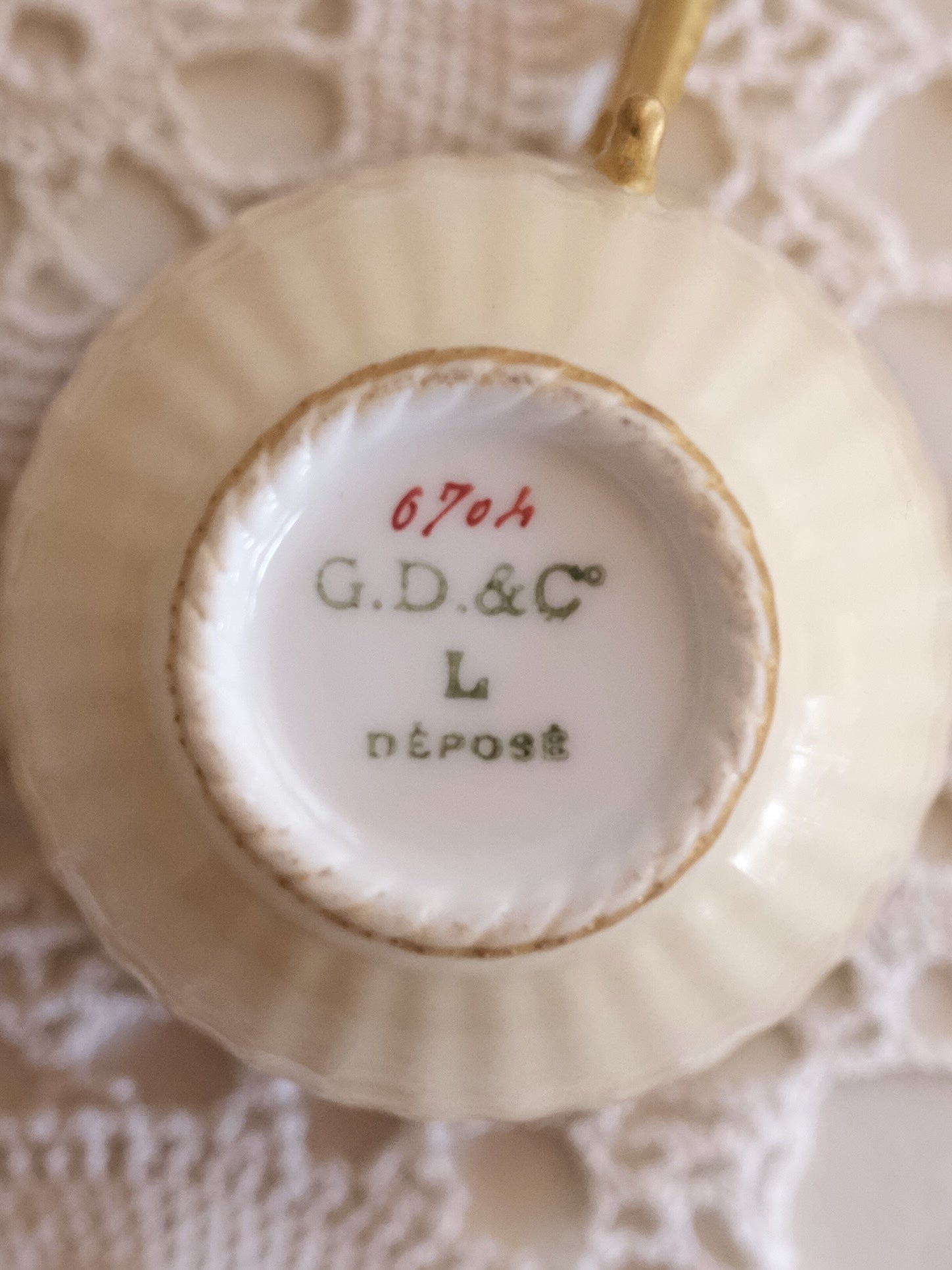 リモージュ カップ＆ソーサー オスラー特注品（c.1884–1906