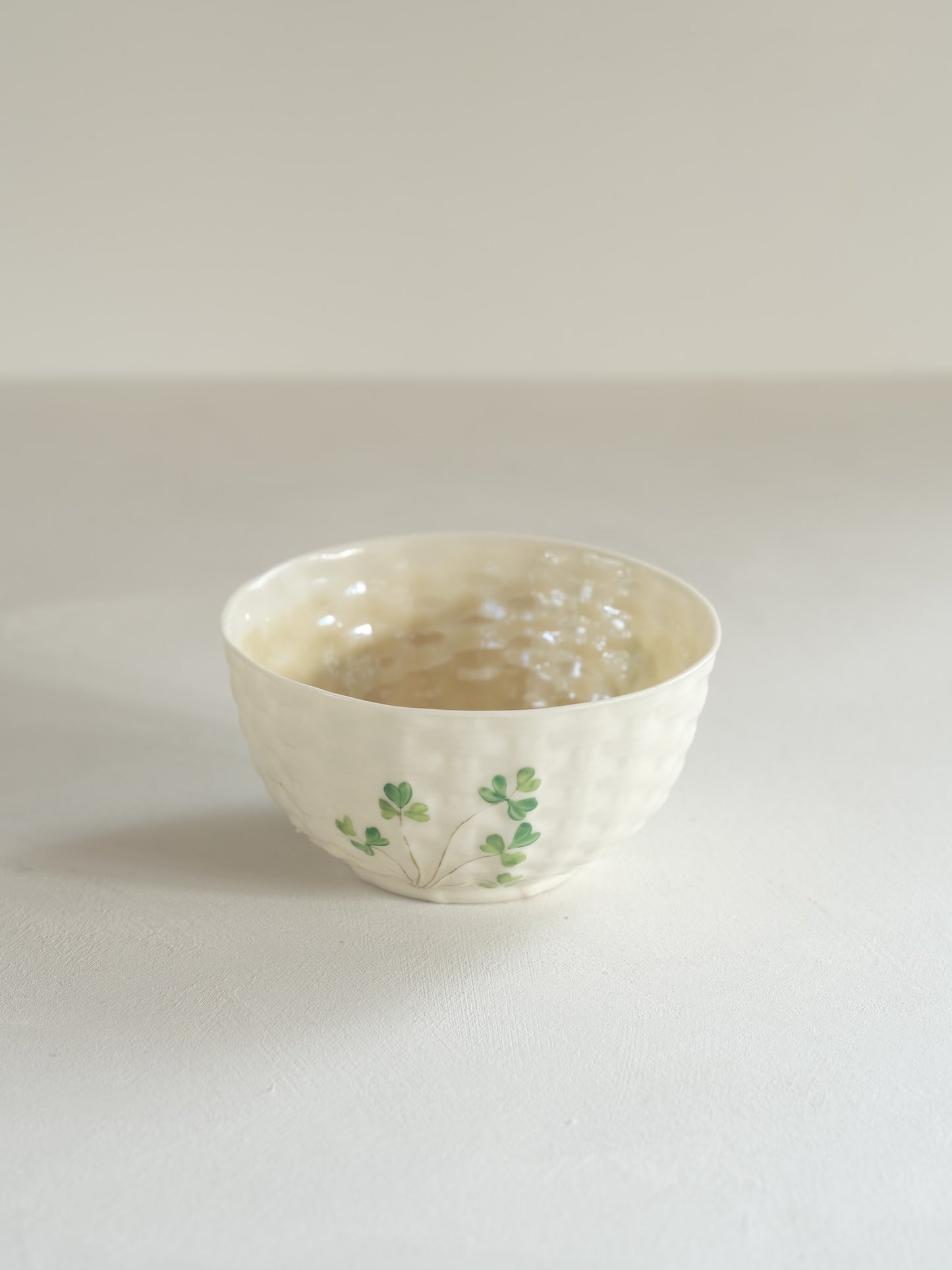 Belleek Round Bowl “Shamrock” - 3rd Black Mark