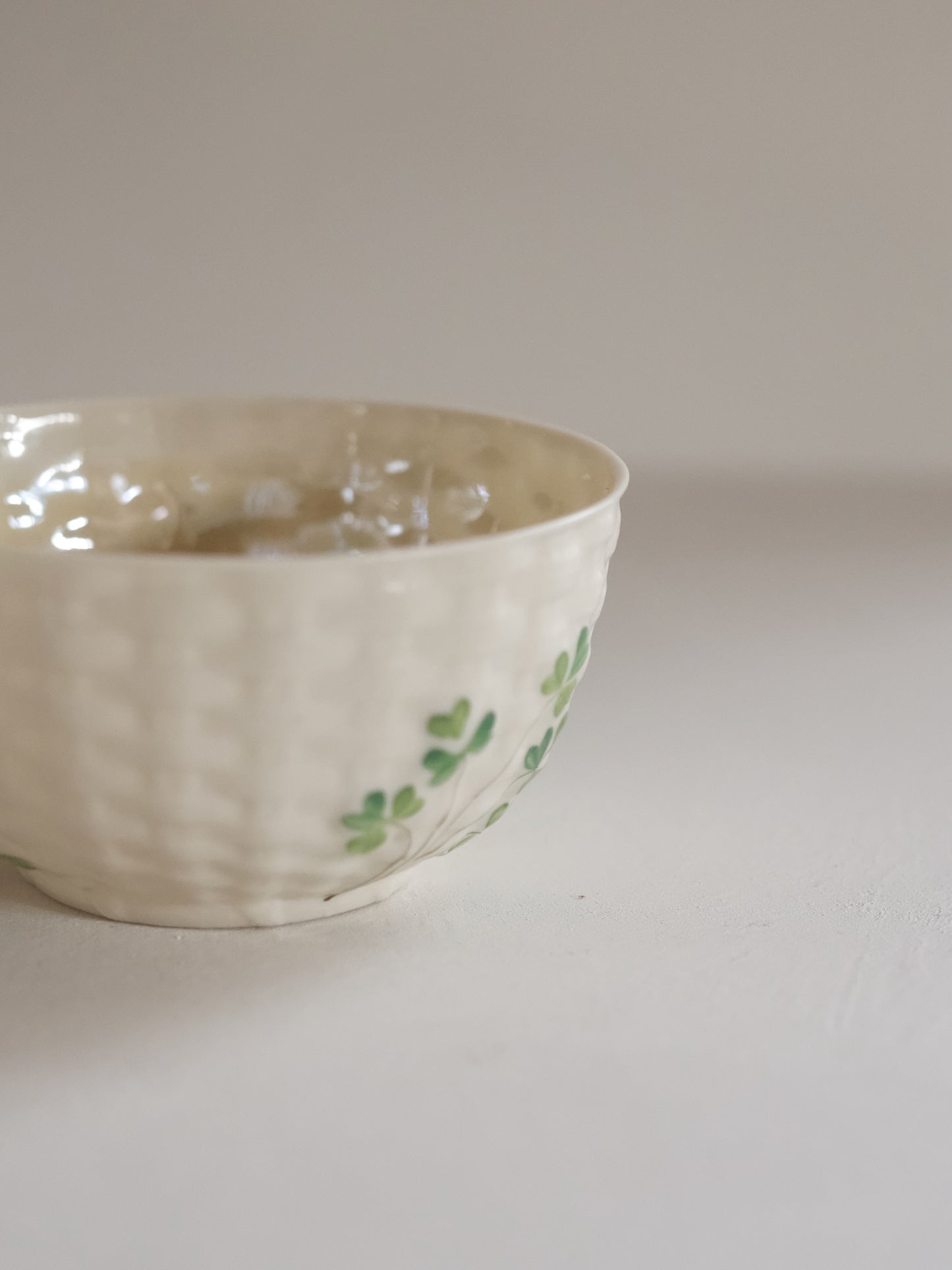 Belleek Round Bowl “Shamrock” - 3rd Black Mark